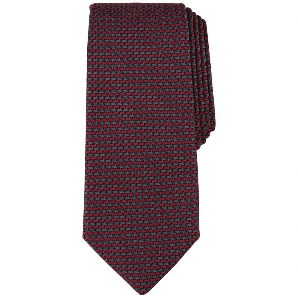 Alfani Mens Tie One Size Grey Textured Acton Mini Micro-Geometric Necktie NWT